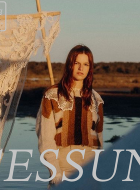 5折国现 |法国Sessun 毛衣 羊毛花式圆领长袖拼色条纹毛衣 Woolen