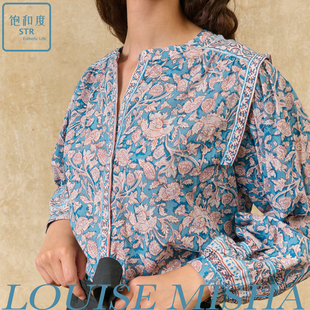 在途 |法国Louise Misha 碎花飞袖圆领法式复古有机棉衬衫 Jane