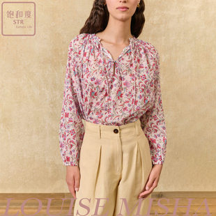 在途 |法国Louise Misha 法式碎花女衬衫泡泡袖宽松上衣Nicoliana