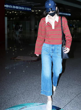 娜扎同款 Sessun 经典通勤纯色水洗A字型水手风牛仔裤 Seakey o