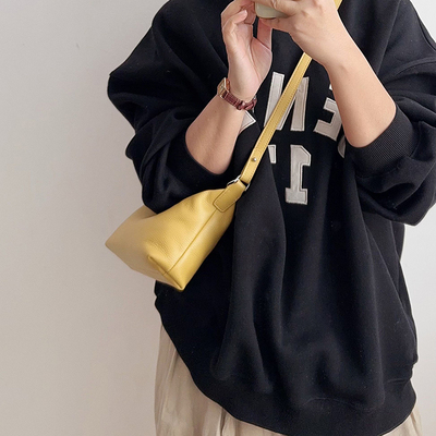 头层牛皮小包包女2025新真皮极简hobo包小众设计饭盒包手提斜挎包