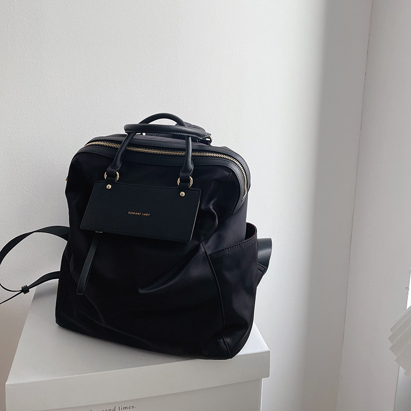 KOREAN VERSION OF THE MAGAZINE LIGHTWEIGHT LARGE-CAPACITY MUMMY BAG OXFORD CLOTH LEATHER COMMUTER SHOULDER COLLEGE BACKPACK TRAVEL BAG