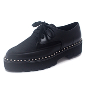 马毛镶钻镶边厚底系带日系深口休闲松糕女单鞋 fed专柜正品 折扣款