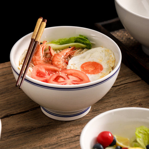 潮州瓷陶瓷加厚商用定制面碗批发