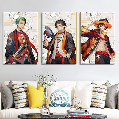 国潮风索隆路飞装饰画