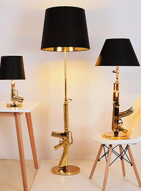 跨境AK47台灯枪意大利Gunlamp创意摆件客厅书房卧室北欧树脂床头