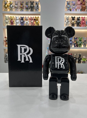 bearbrick黑色R暴力熊积木熊公仔手办潮流摆件桌面模型送礼物
