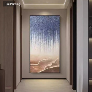星辰大海纯手绘挂画玄关装饰画大芬村高级感油画立体肌理画