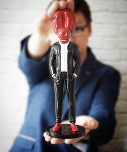 绅士气球单身狗摆件雕塑卡通儿童房潮流网红what同款送礼