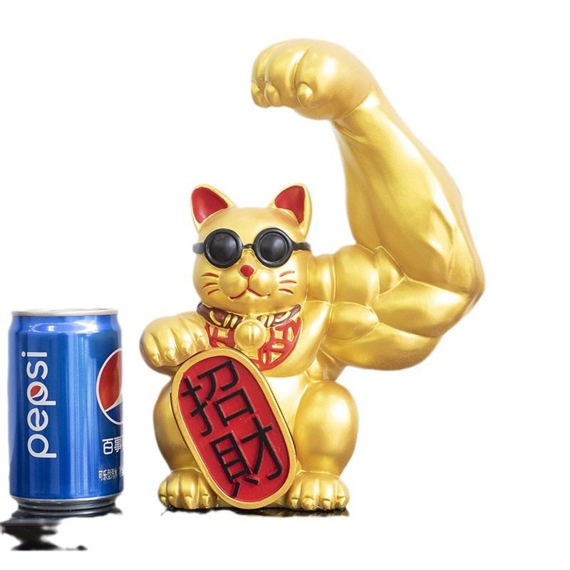 创意大力麒麟臂招财猫劫财猫汽车摆件车饰中控台饰品汽车内装饰品