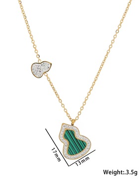 小众设计师款绿葫芦项链A071
