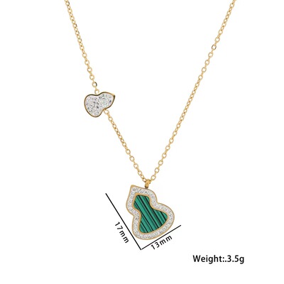 小众设计师款绿葫芦项链A071