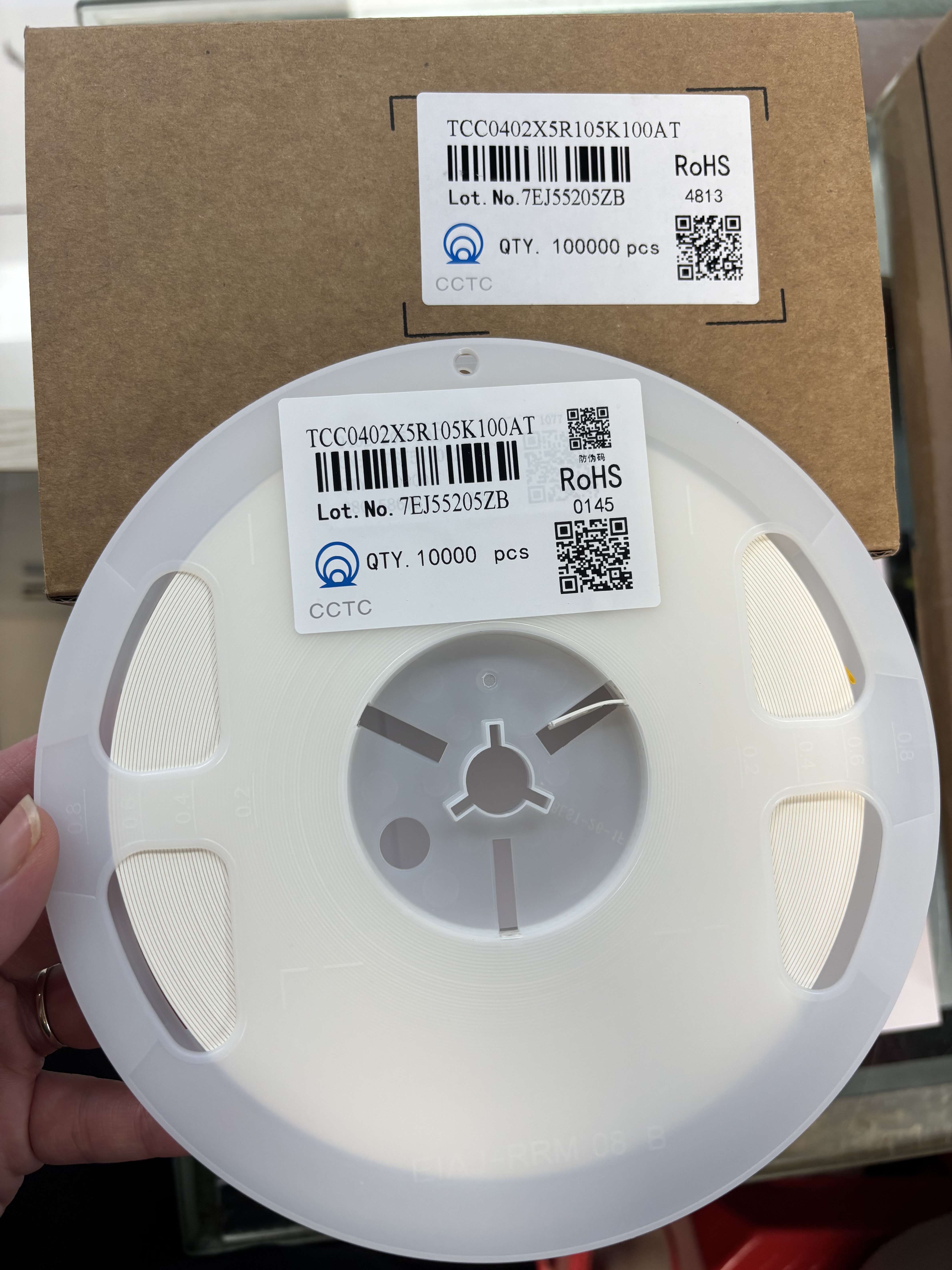 三环 全新原装正品0402 X5R105K TCC0402X5R105K100AT