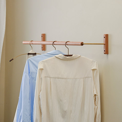 实木挂衣架服装店墙上壁挂挂衣杆