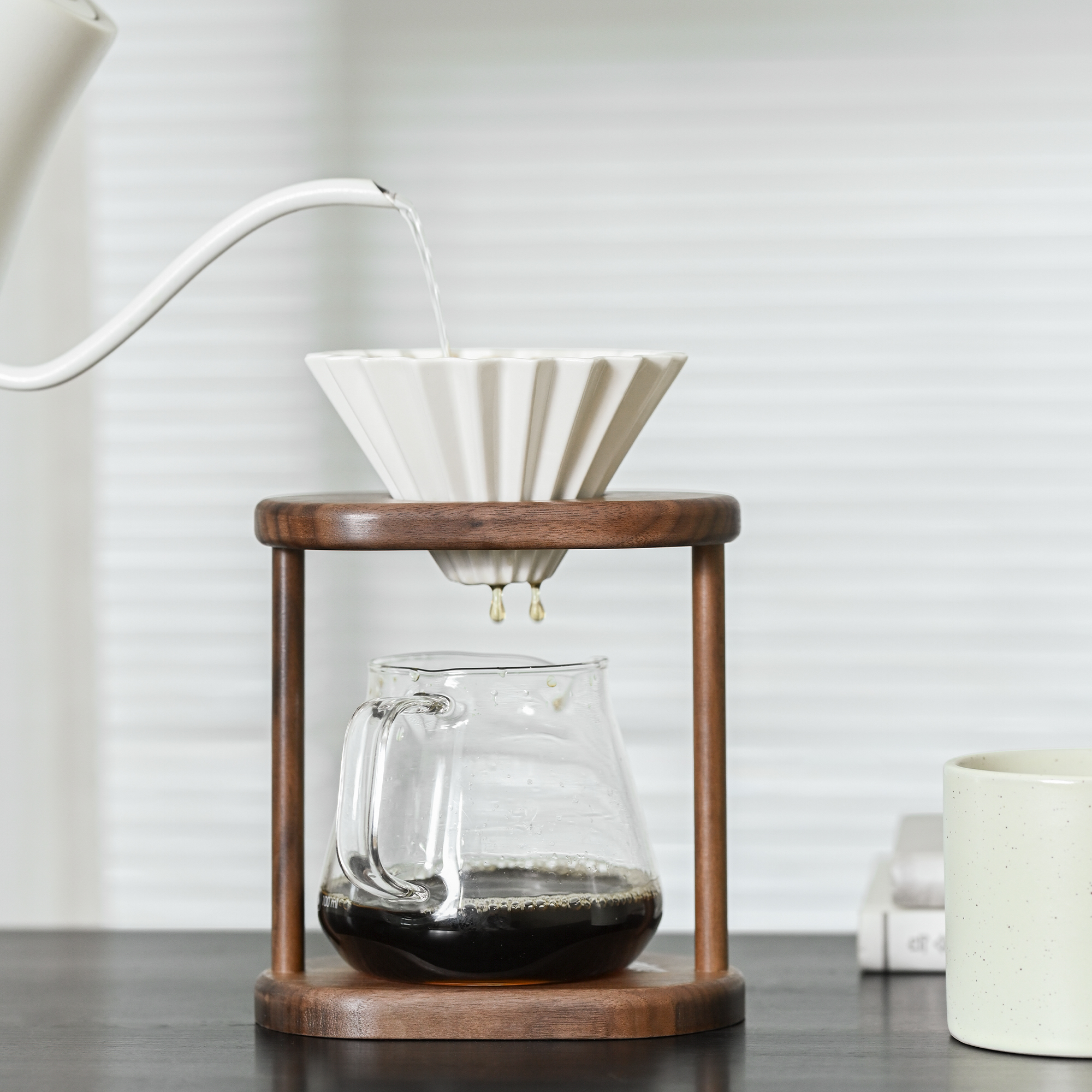 实木手冲咖啡支架咖啡过滤器