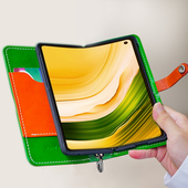 matex6真皮全包翻盖可插卡零钱包matex5斜挎保护套x3挂绳防摔皮套壳 新款 两针一线适用华为matex7手机壳经典 版