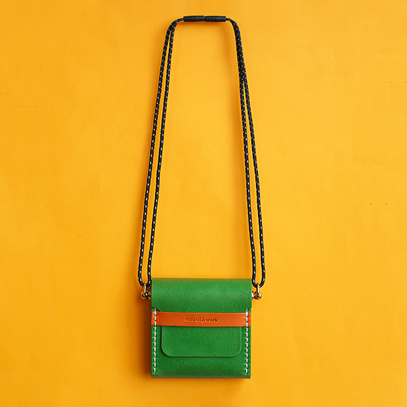 Needlework两针一线 21SS撞色真皮原创斜挎包 新款潮牌男女单肩包
