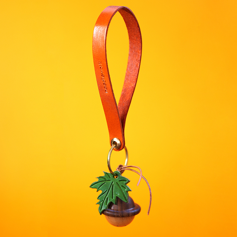 两针一线铃铛扩香木器钥匙套挂饰