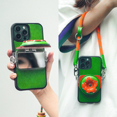 两针一线原创设计手机背夹甜甜圈挂绳斜挎可调节防丢拆卸背夹挂链