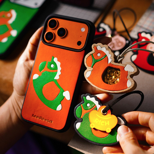 两针一线原创马年iphone17promax手机壳马年巨好看苹果17pro新款真皮高级感iphone16pro挂绳斜挎本命年15外壳