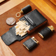 两针一线手工真皮烟盒20支装 创意复古木质超薄 便携细烟盒10支装