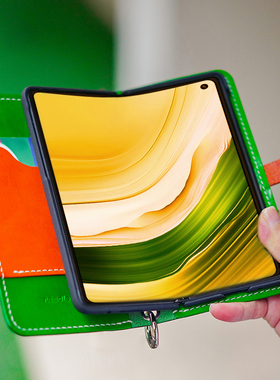 两针一线适用三星Galaxyzfold7手机壳新款全包防摔折叠屏zfold6真皮高级感超薄翻盖插卡z5手提斜挎挂绳保护套