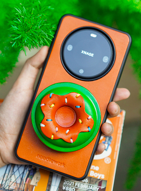 两针一线适用华为mate70Pro手机壳新款甜甜圈斜挎真皮挂绳mate60外壳保护套支架撞色防摔小众设计needlework