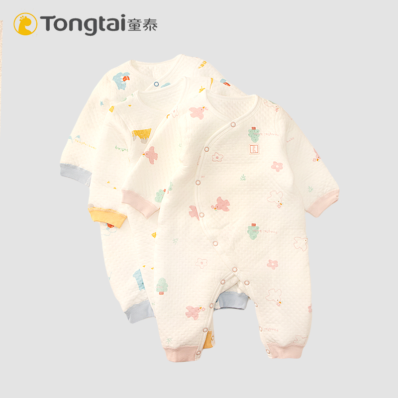 童泰婴儿连体衣秋冬保暖宝宝夹棉