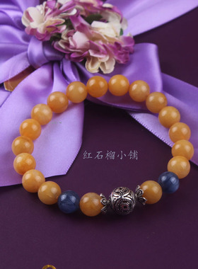 老料天然橘子石999纯度紫冰银蓝绒晶饰品