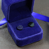 天然黑玛瑙纯银男士 不掉色 不过敏 耳钉潮单只韩国情侣耳环女简约