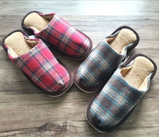 珊瑚绒日系家居静音防滑地板棉拖鞋 男女情侣款 秋冬季 日单保暖拖鞋