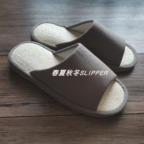 日单新品天然丝瓜络拖鞋男女棉麻家居橡胶厚底防滑防水静音凉拖鞋