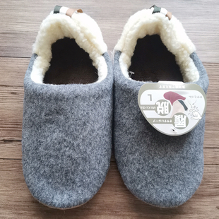 2024日单静音棉鞋 情侣男女加厚羊羔绒无印居家地板包跟软底拖 冬季