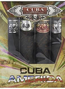 Cuba古巴 雪茄造型男士香水套装BLACK BROWN  GREENGREY 35mlx4