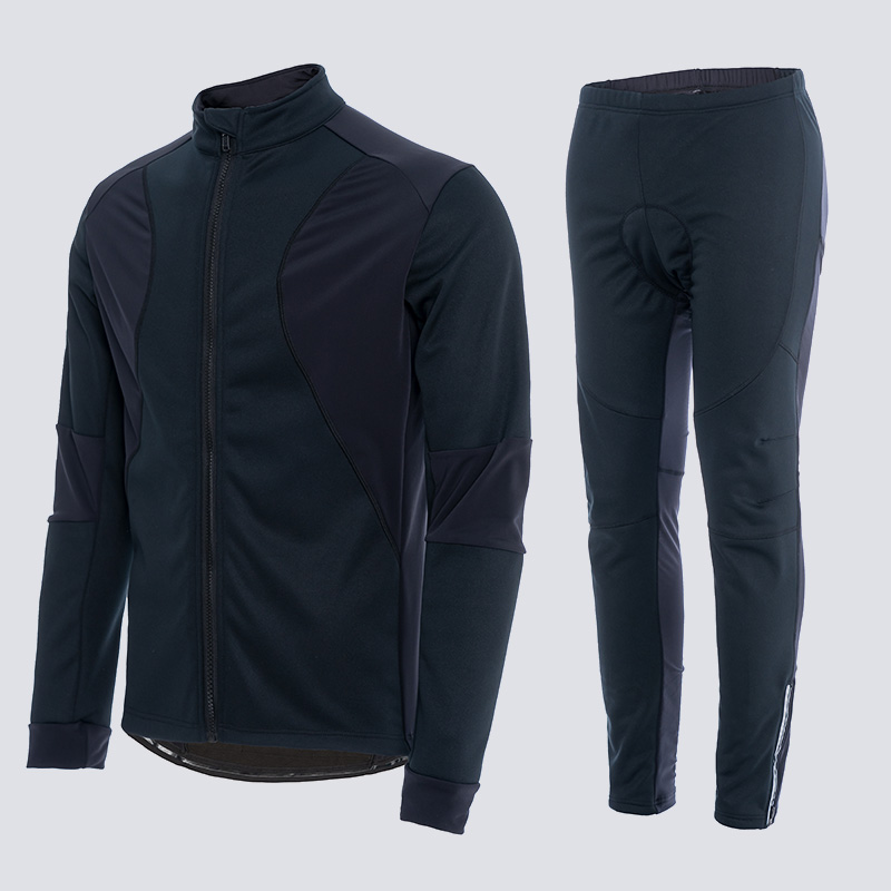 wellcls防風(fēng)抓絨騎行服套裝秋冬自行車防風(fēng)騎行服套裝公路山地騎