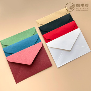 复古三角口信封 C6西式空白 5寸6寸照片包装红色蓝色牛皮纸可定制