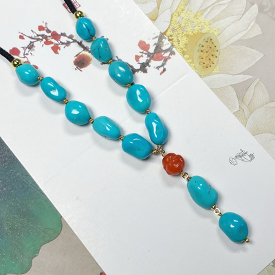 ss05007天然无优化原矿湖北松石高瓷天空蓝料原石籽项链一图一物