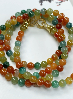 9511号【多巴胺色】天然缅甸翡翠a货冰多宝4.7多用长链一图一物