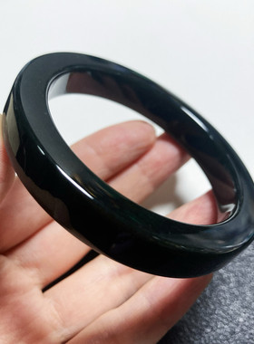天然缅甸翡翠a货键盘黑墨翠国风方口公主镯定制一图一物做证书