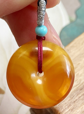 ML01007天然无优化俄料蜜蜡溶洞花白蜡老蜡平安扣墩子一图一物