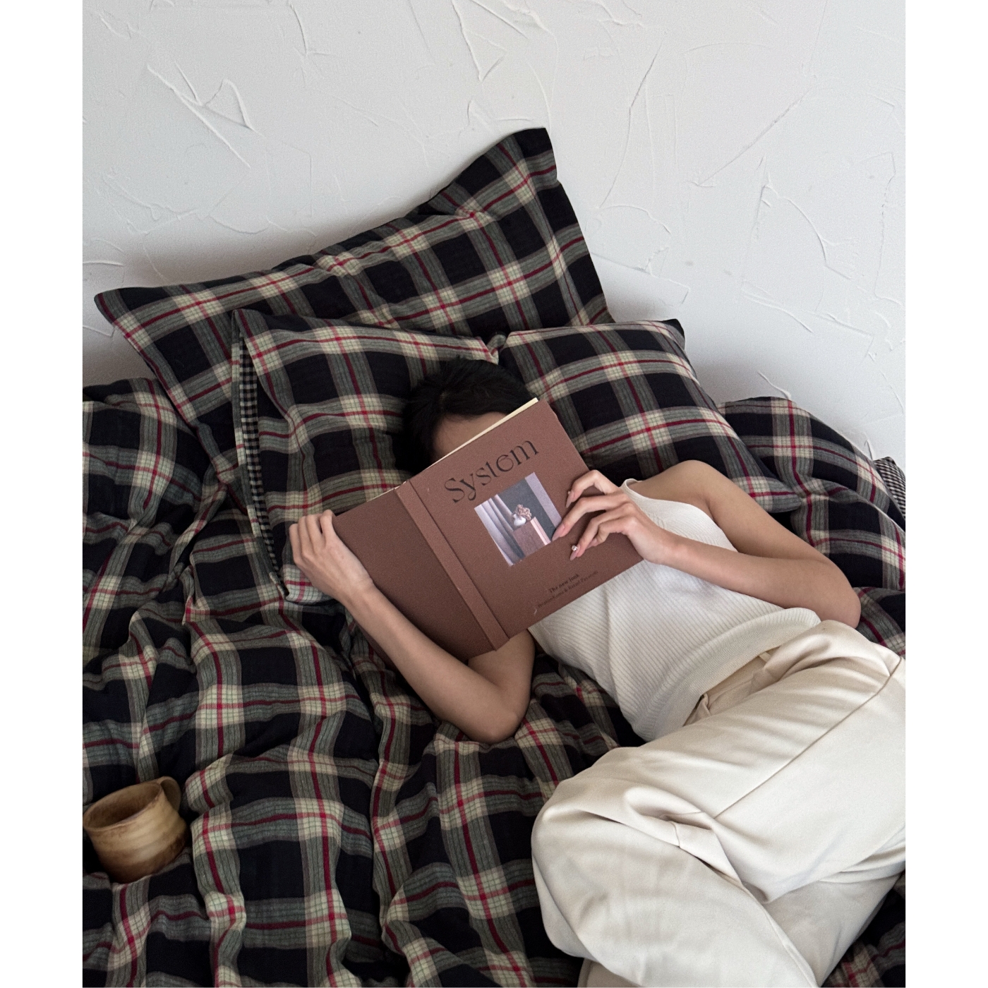 复古色织双层纱全棉四件套英伦简约北欧格子日式纯棉被套床单床笠