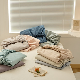 100支新疆棉纯棉单品床单纯色全棉床笠枕套1米8