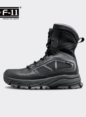 【醉喵】F-11绝影高帮战术跑鞋D54003全粒面头层皮轻便减震作战靴