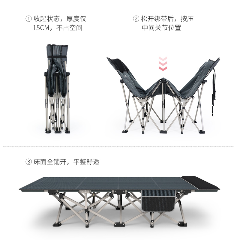 瑞仕达午睡床办公室折叠床午休床单人医院陪护户外行军床躺椅 住宅家具 折叠床/午休床 原图主图