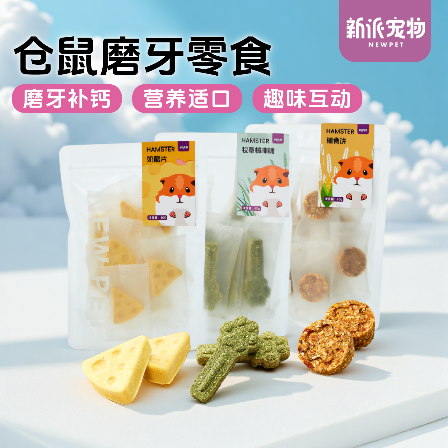新派宠物仓鼠磨牙零食奶酪辅食饼