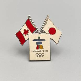 2010年温哥华冬奥会加拿大英国法国国旗徽章双国旗徽章 斯普林特