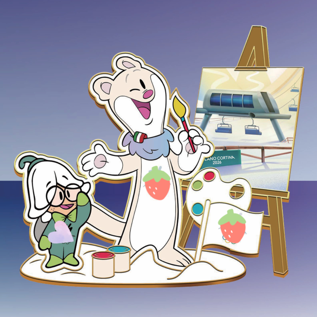 2026米兰冬奥冰箱贴 吉祥物绘画冰箱贴 米兰科尔蒂娜冰箱贴上海店