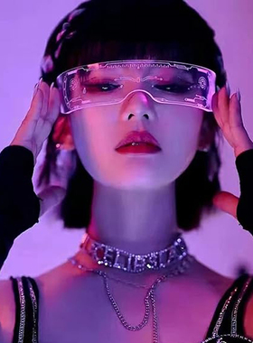 未来科技感发光眼镜LED发光眼镜