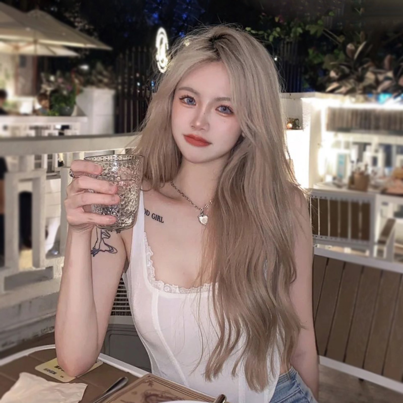 假发女长发Lolita长卷发大波浪网红蓬松中分八字刘海自然圆脸全头