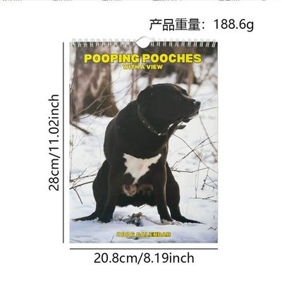 跨境新款 2026PooPing Dogs Wall Calendarr 雪地狗狗拉屎日历